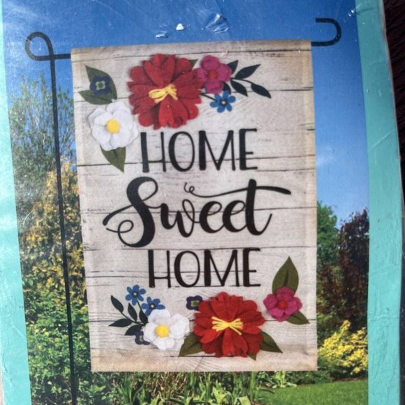 Meadow Creek Garden Flag Home Sweet Home 12.5" x 18" Linen NEW - Picture 1 of 5